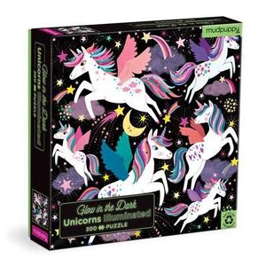UNICORNS ILLUMINATED 300 PIECE GLOW IN THE DARK FAMILY PUZZLE
