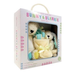 SENSORY SNUGGABLES MY FIRST SENSORY BUNNY AND BLANKIE GIFT SET