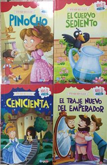 APRENDIENDO A LEER NIVEL 0 (CENICIENTA, TRAJE NUEVO DEL EMPERADOR, CUERVO SEDIENTO, PINOCHO) BBPEG2023
